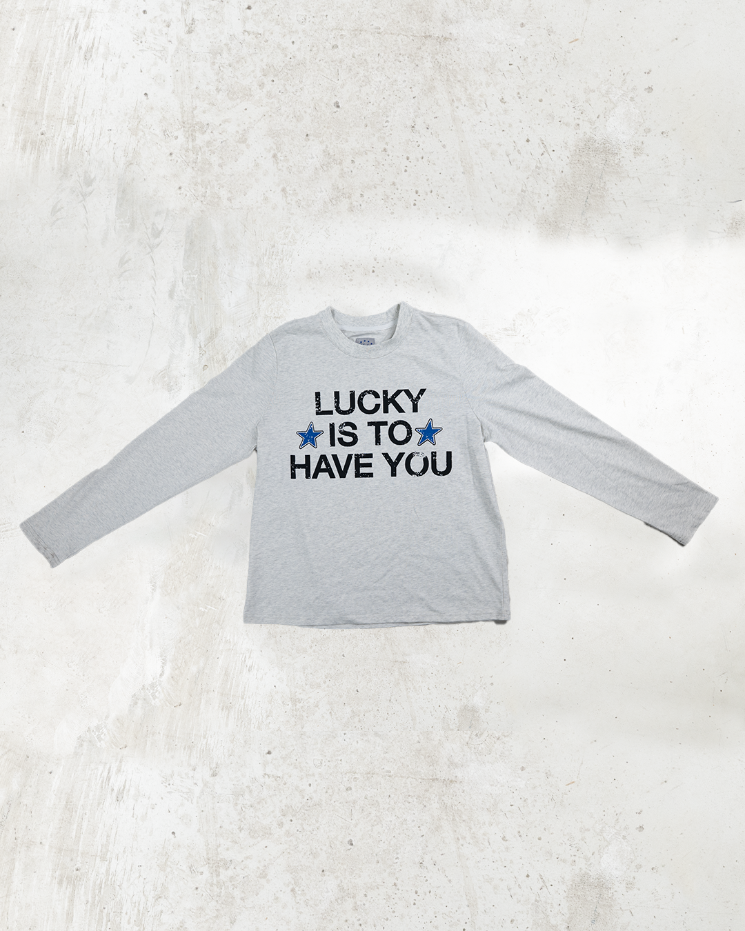 "Lucky is to have you" Longsleeve Tee – Grey